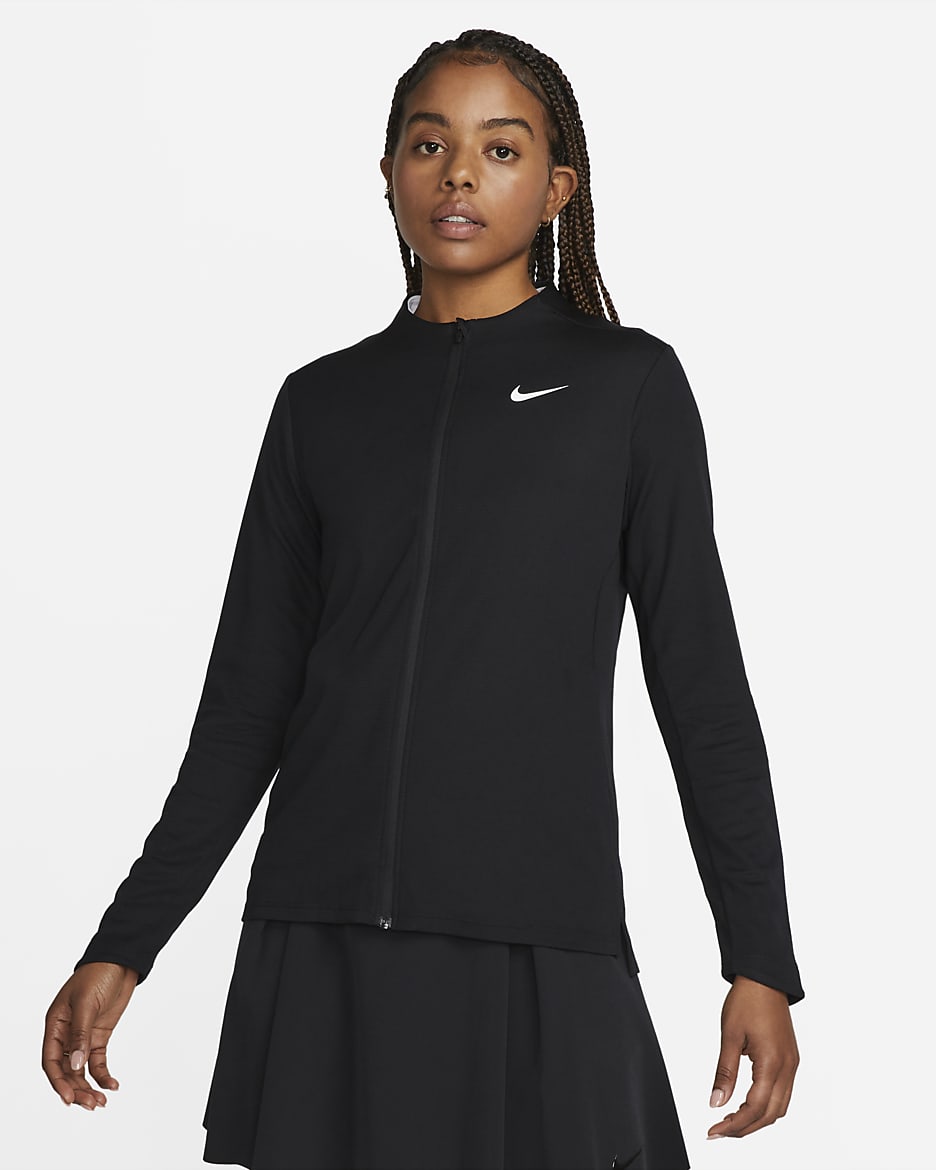 Nike black zip up top sale